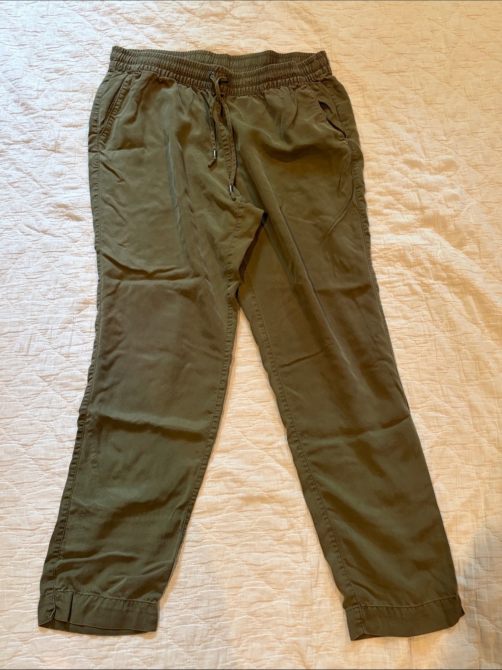 Lands' End Olive Green Drawstring Jogger Pants